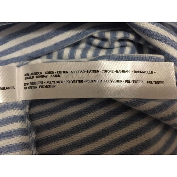 Denim & Flower men Ricky Singh Blue White Stripe Aloha Hawaii T Shirt sze Medium - Picture 10 of 11